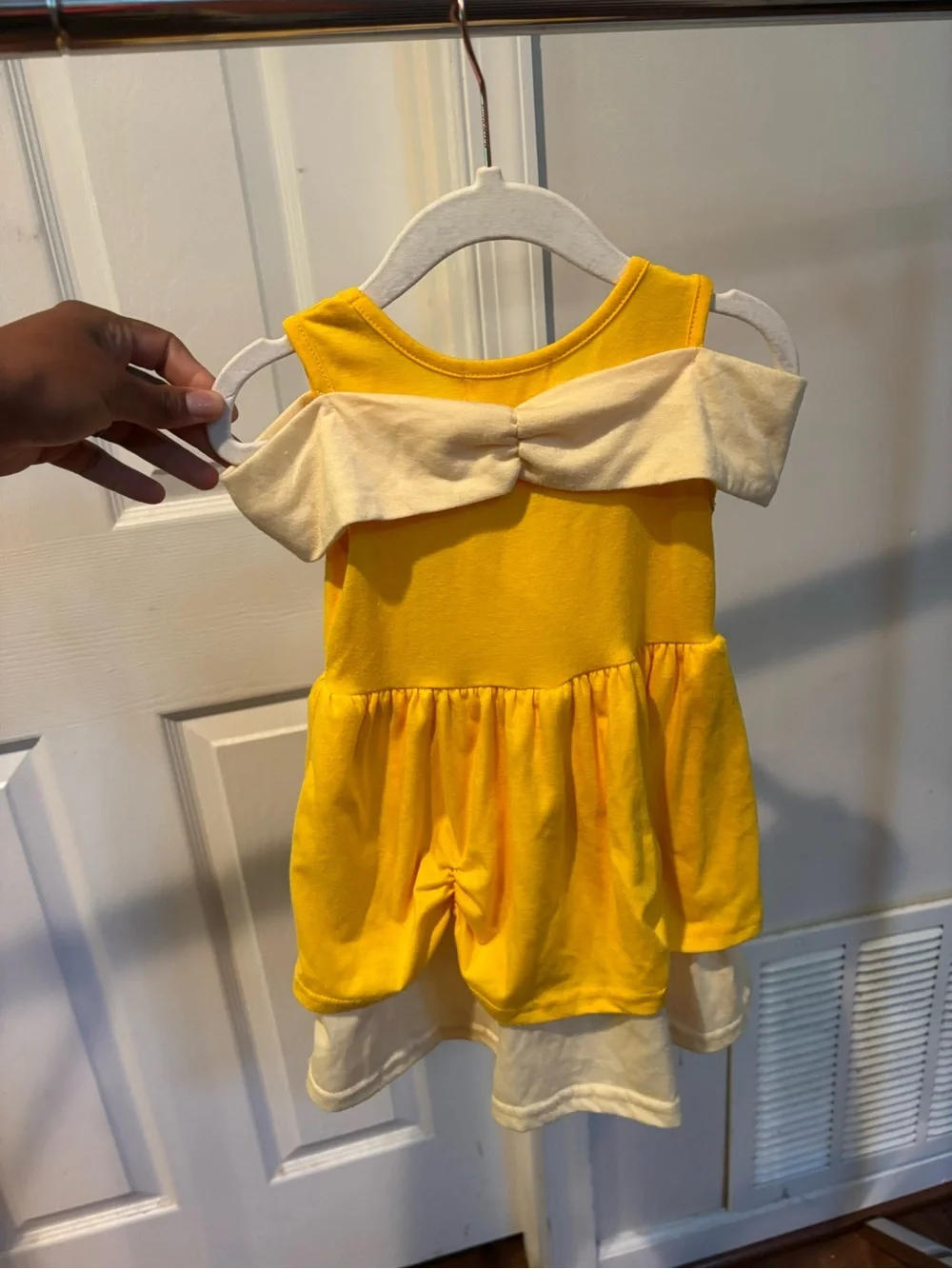 Belle Princess Dress Costume with Red Rose